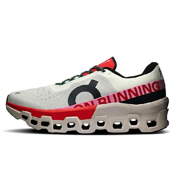 Mens On Running Cloudmonster 2 in Ivory/Silver Rubberized Edges Performance Support