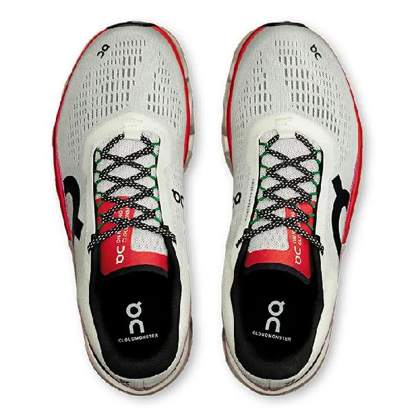 Mens On Running Cloudmonster 2 in Ivory/Silver Minimal Pressure