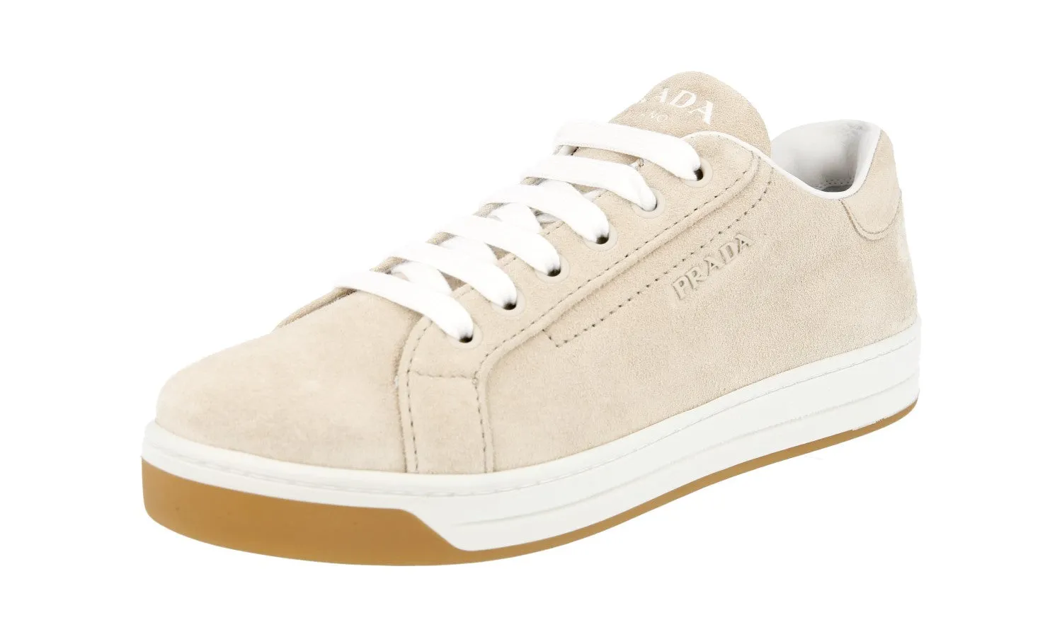 Prada Women's Beige Leather Sneaker 1E535L Sturdy breathability Ultra-soft sole