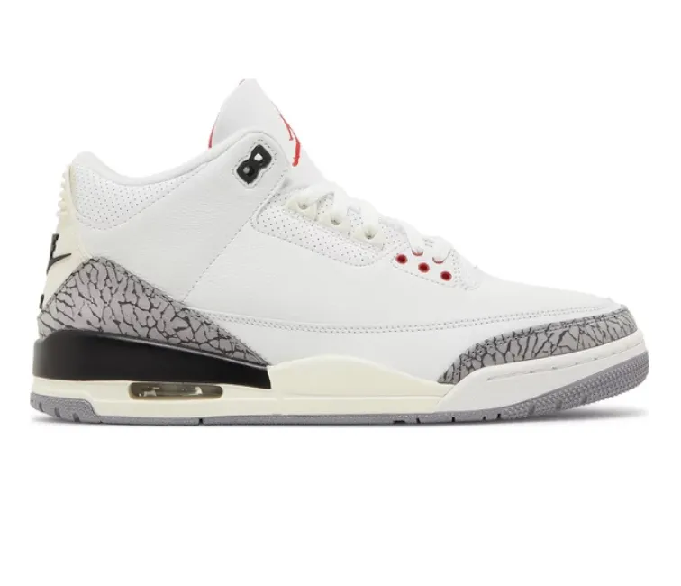 Men's Nike Air Jordan 3 Retro (White Cement Reimagined) waterproof - construction shoes coastal - climate shoes
