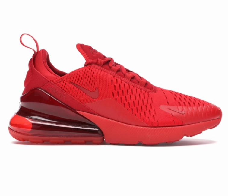 React logo - appliqued shoes Men's Nike Air Max 270 (Triple Red)