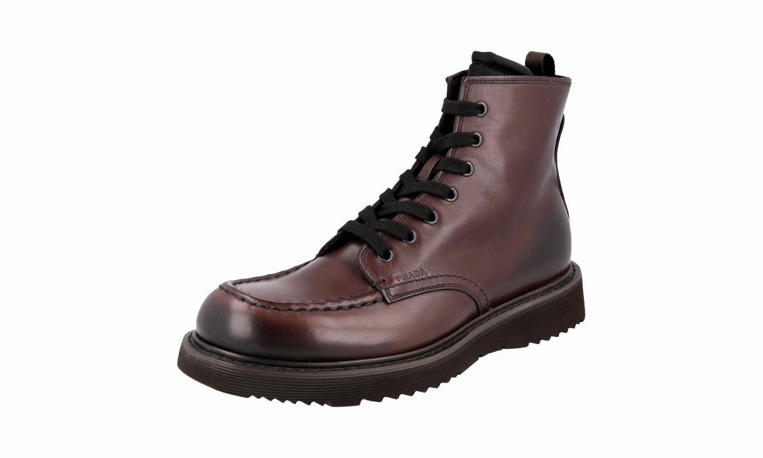 Prada Men's Brown welt-sewn Leather Half-Boot 2TG003 cool tones Wardrobe Pick
