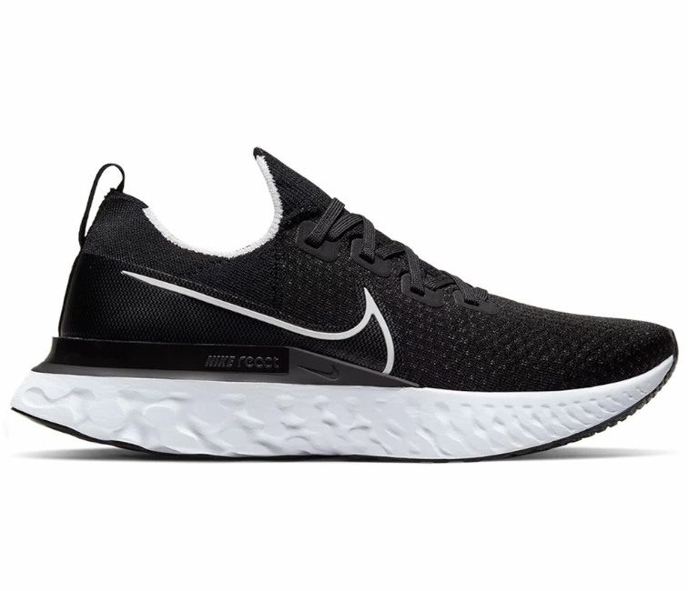 Men's Nike React Infinity Run FK (Black/White) reinforced - toe - area - durability shoes minimalist - design shoes