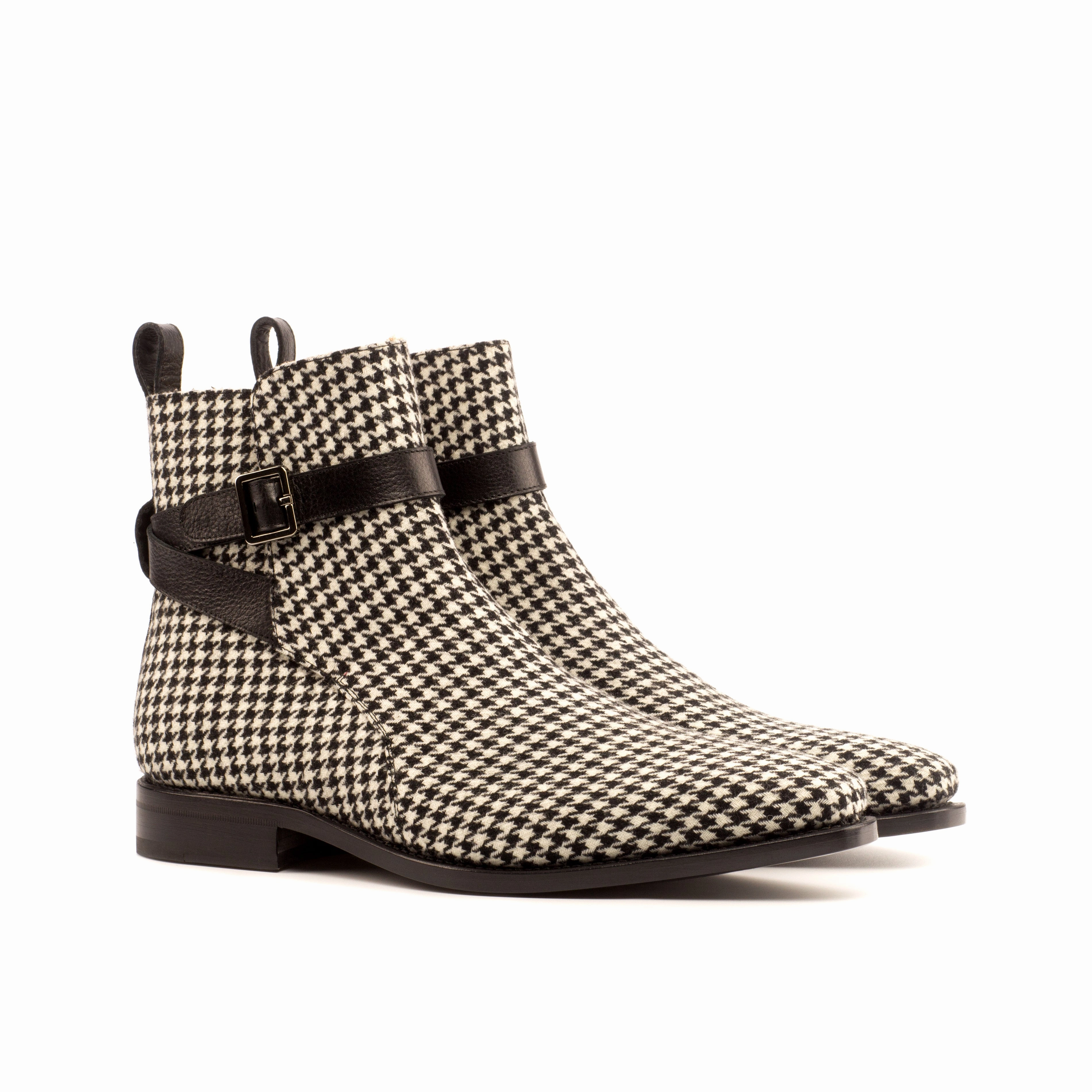 Houndstooth Jodhpur Boots Shock Absorbing Cold Weather Commuter