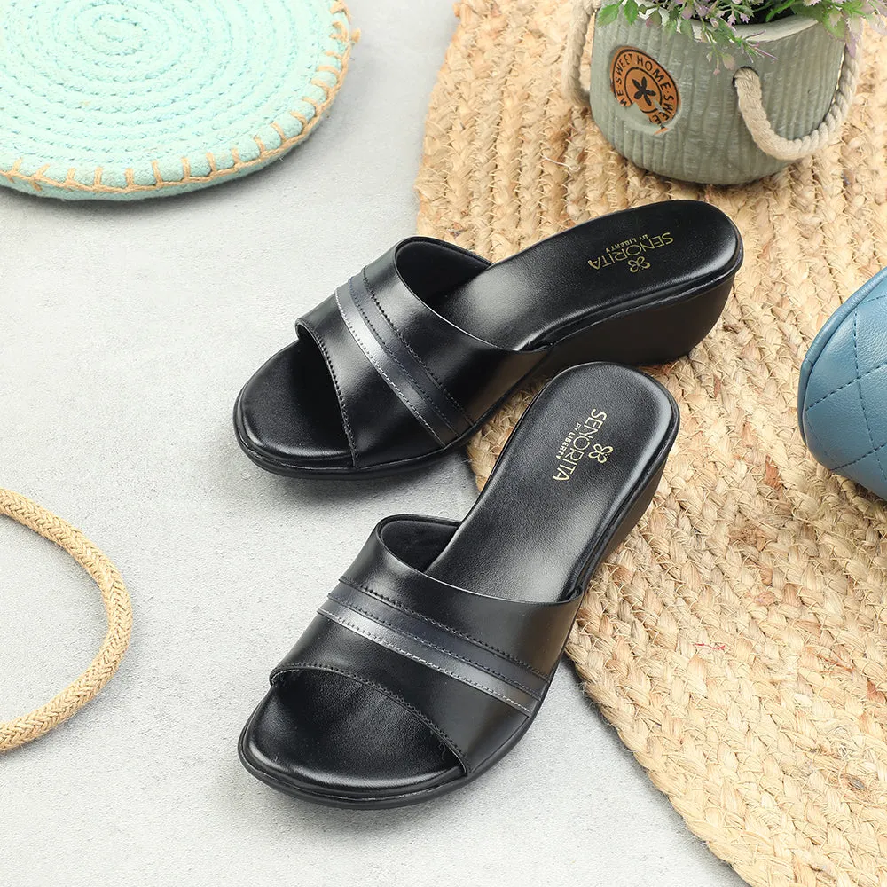 Chic Open-toe Shoes High-Quality Outdoor Shoes Senorita Casual Black Sandal For Women JFL-62E By Liberty