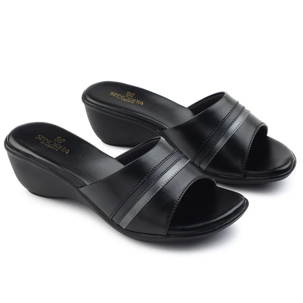 Anti Odor Durable Footwear Senorita Casual Black Sandal For Women JFL-62E By Liberty