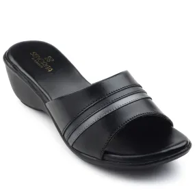 Senorita Casual Black Sandal For Women JFL-62E By Liberty Trendy Footwear For Travel Street Walk