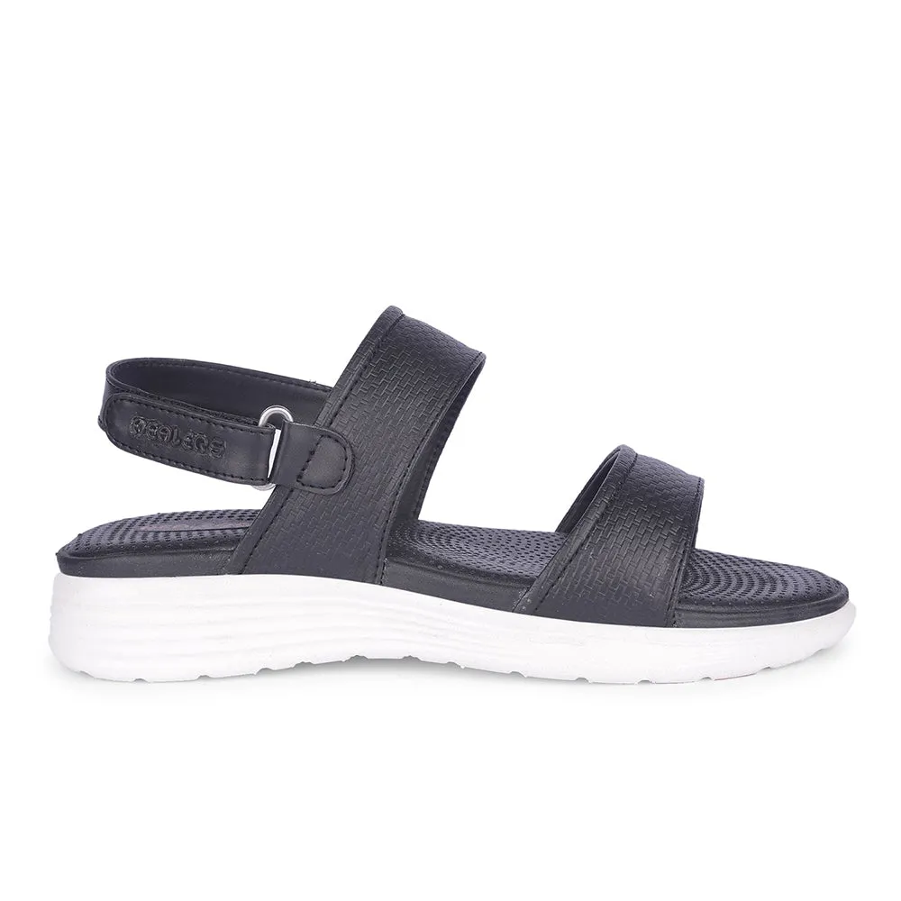 Healers Black Casual Sandal For Women SOFIA-2E By Liberty Breathable Comfort