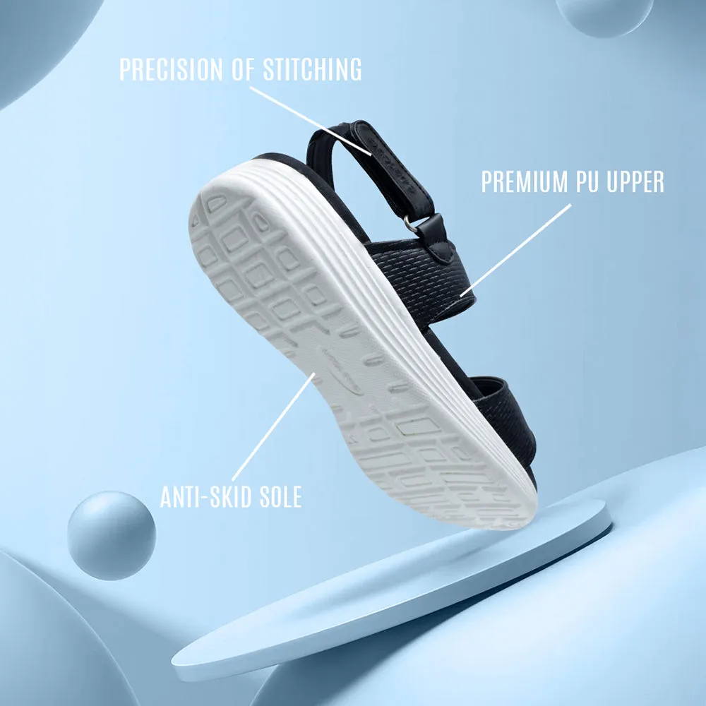 Healers Black Casual Sandal For Women SOFIA-2E By Liberty Soft Cushioned Footwear Sleek Vacation Sandals