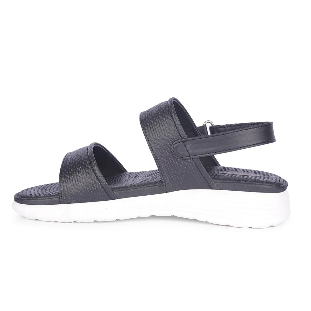 Healers Black Casual Sandal For Women SOFIA-2E By Liberty Modern Steps Stylish