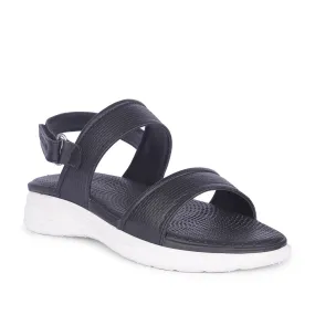 Indoor Wear Shiny Gem Healers Black Casual Sandal For Women SOFIA-2E By Liberty