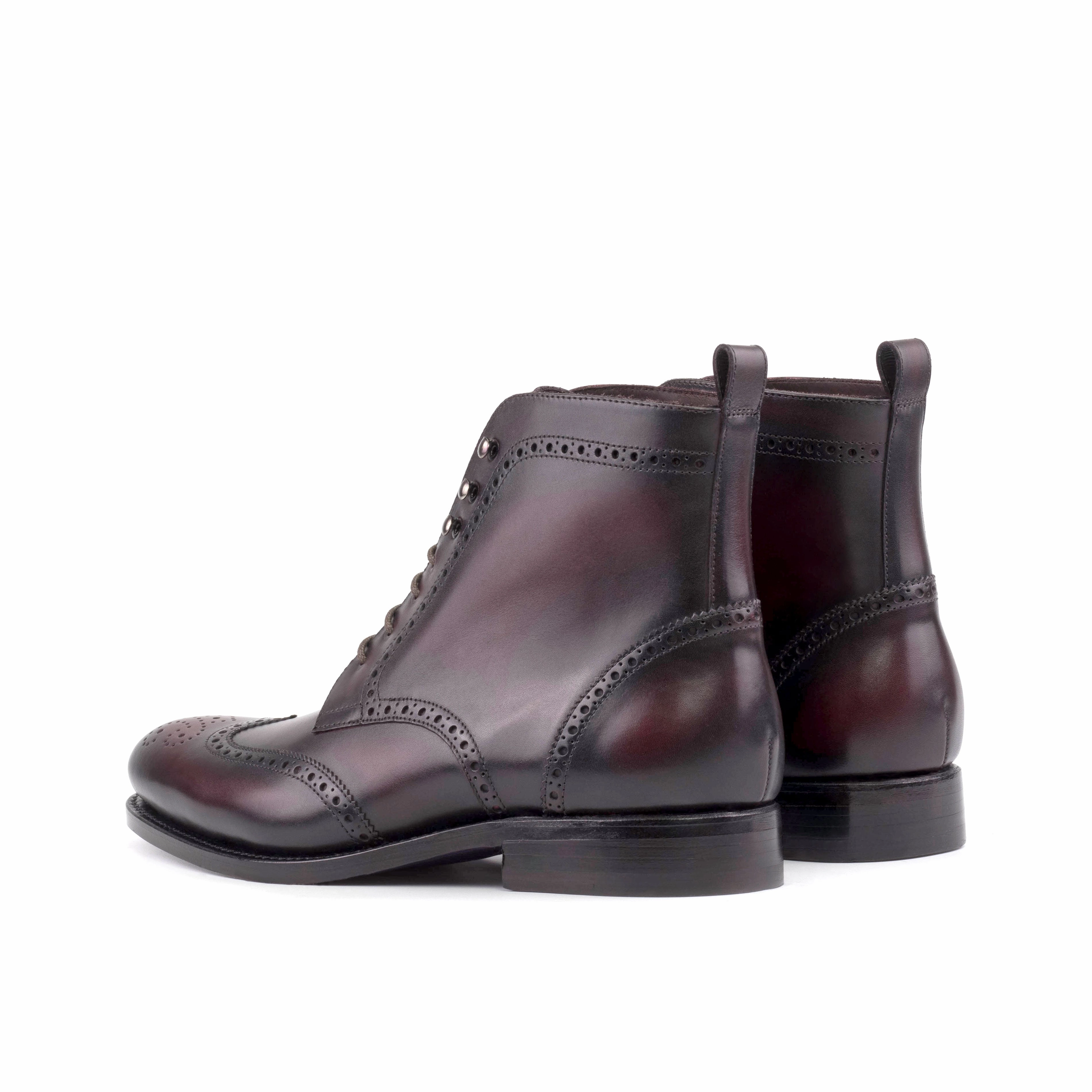 LaceUp Burgundy Box Calf Leather Brogue Boot