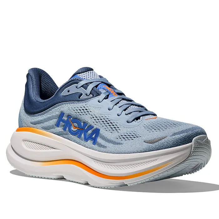 Mens Hoka Bondi 9 in Drizzle/Downpour Total Fit