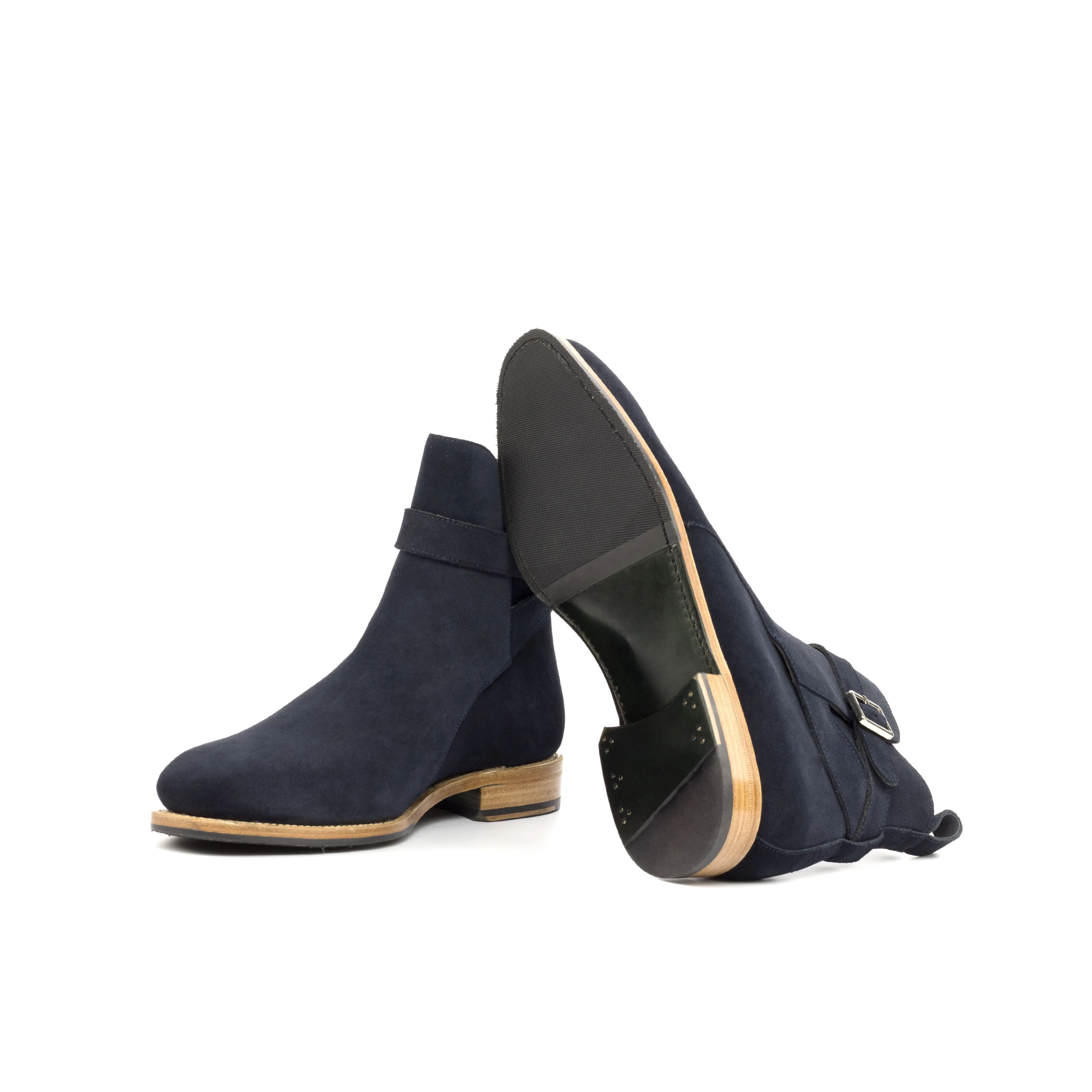 Navy Suede Jodhpur Boots Dark Hue Structured Feel