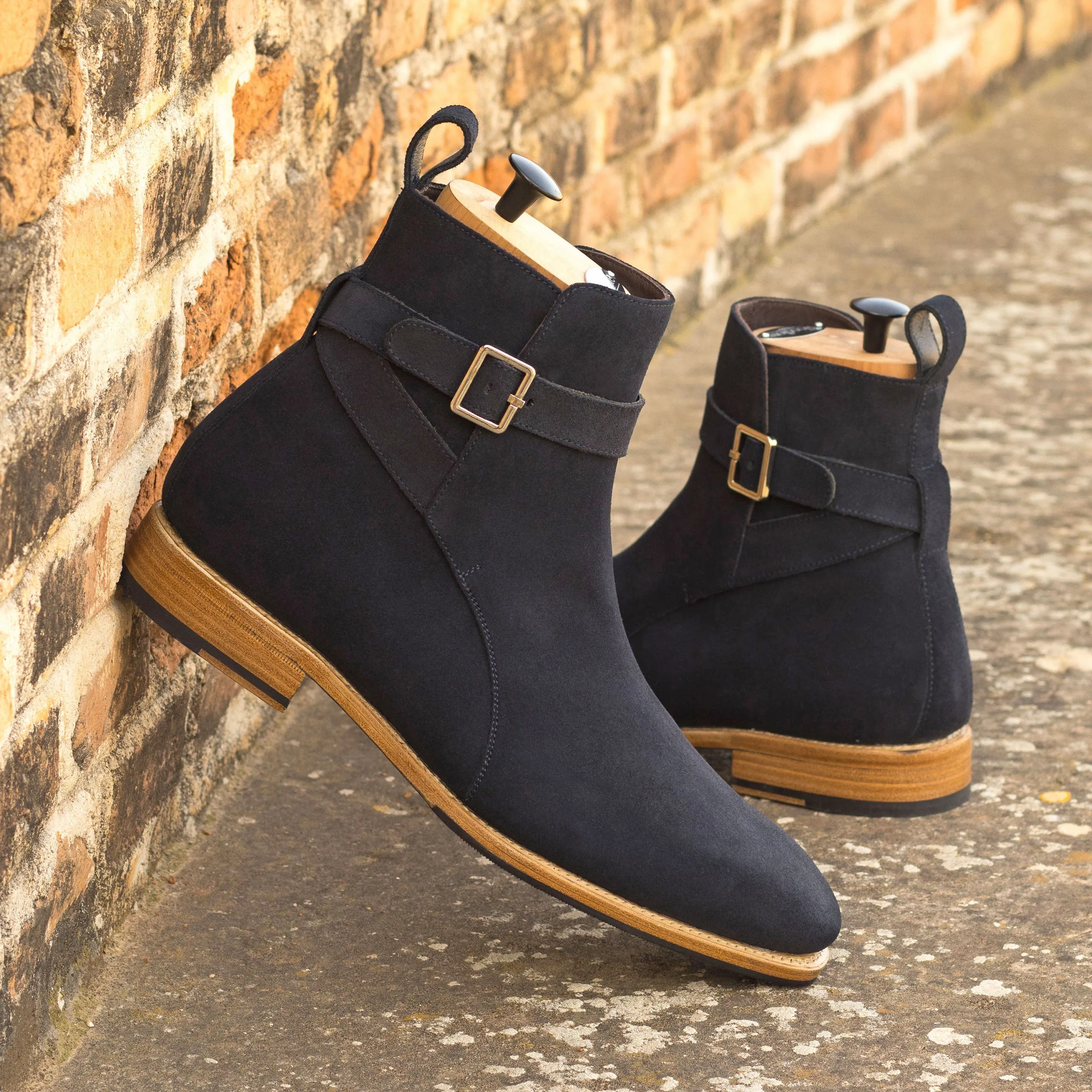Navy Suede Jodhpur Boots Fast Entry Everyday Essentials