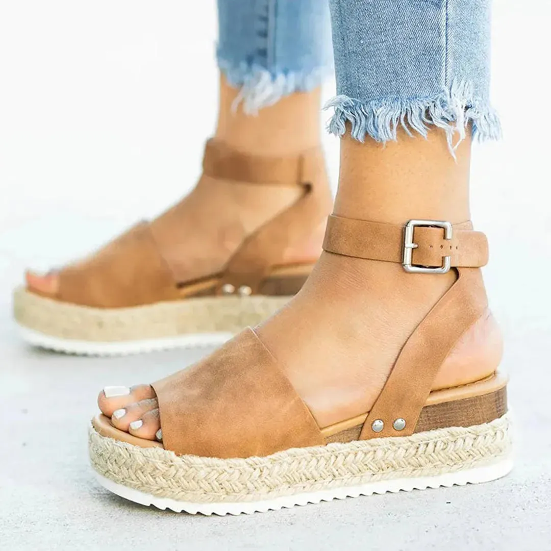 Isla Adjustable Ankle Espadrille Sandals Sleek Flex