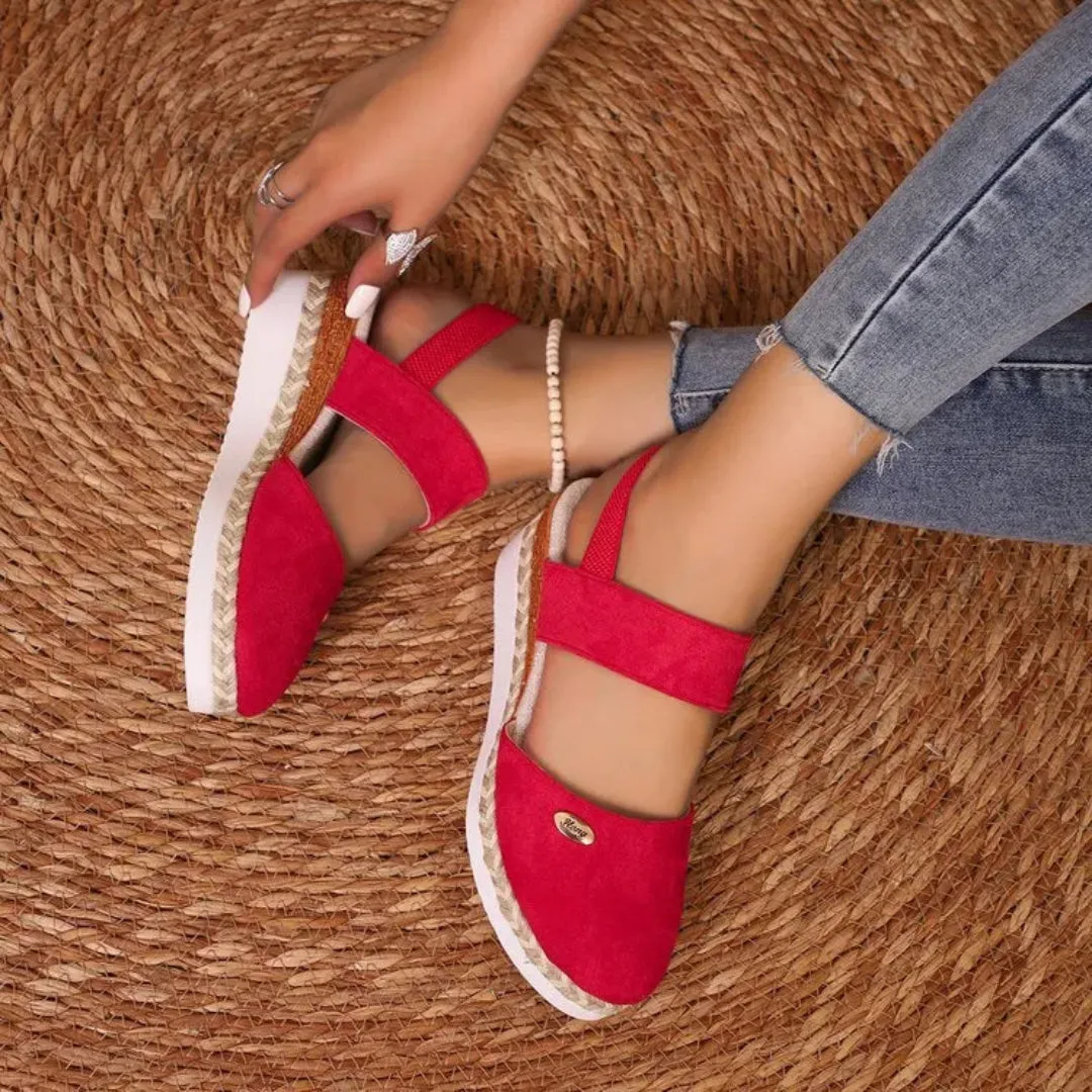 Elevated Fit Isla Closed-Toe Suede Wedge