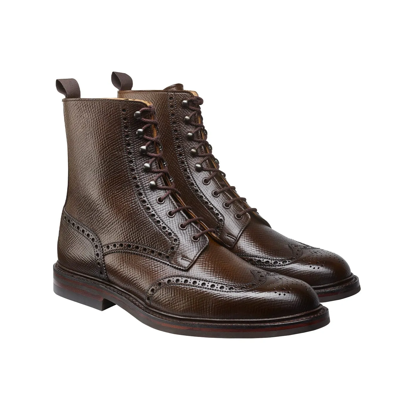 Stylish Comfort Structured Base Islay Dark Brown Hatch Grain Cordovan
