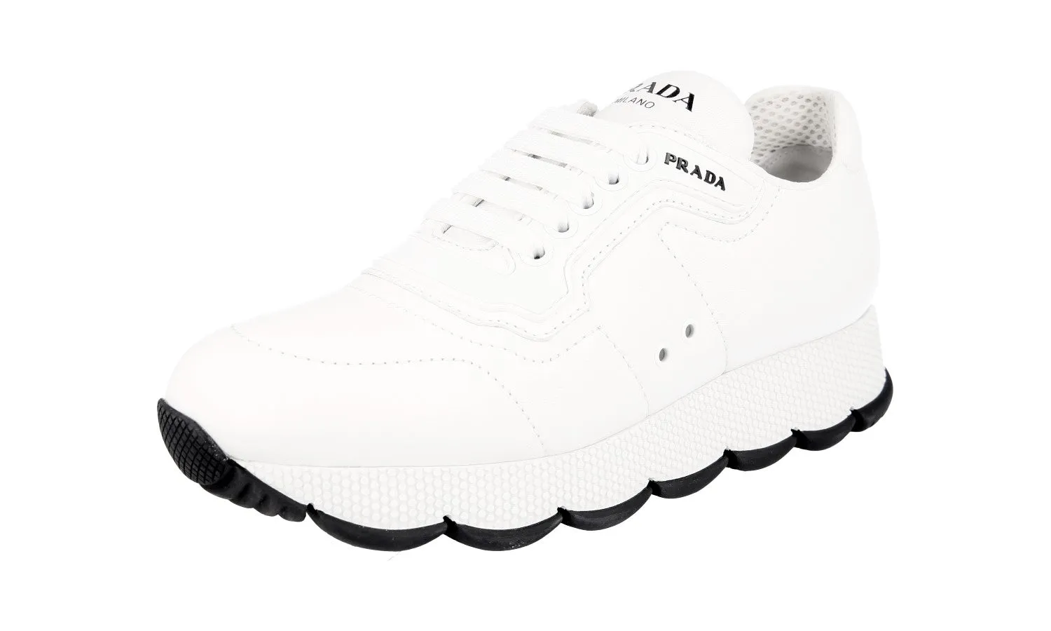 Tread Easy Ultimate Cushion Prada Women's White Leather Sneaker 1E946L