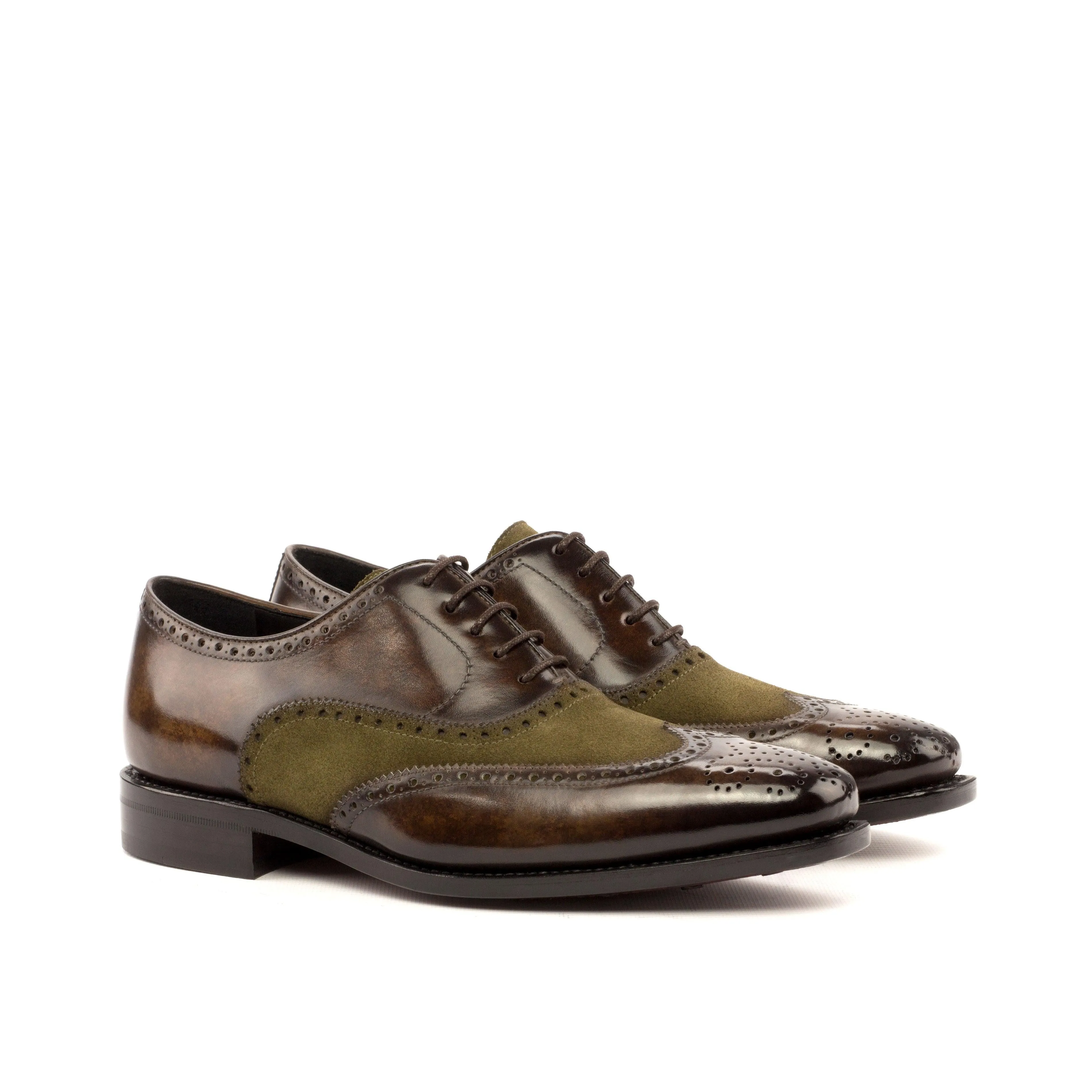 Fast Lifestyle Office Meeting khaki Suede & Brown marbled Patina Brogue