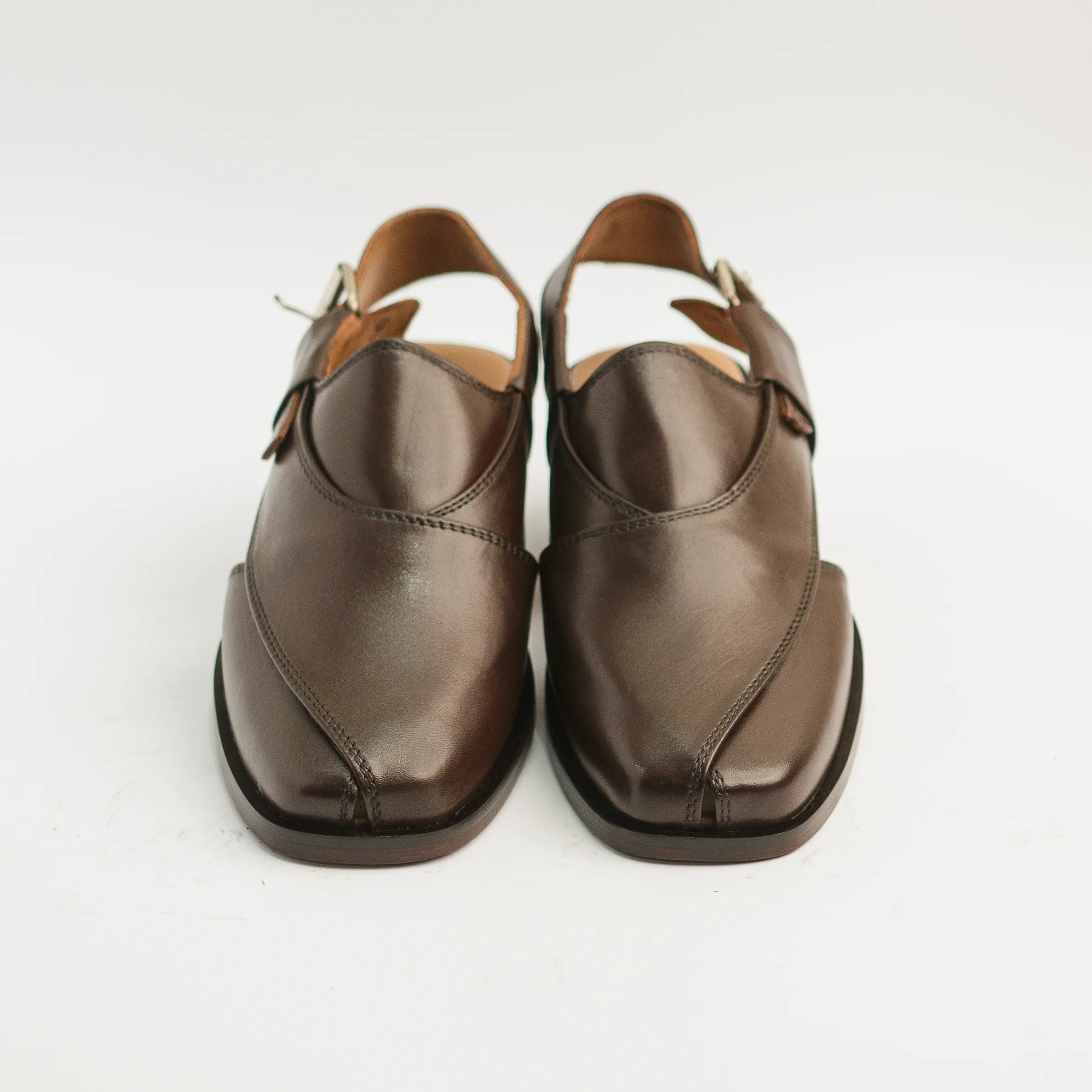 Khyber - Dark Brown Classic Brown Leather Polished Look Style Enthusiast