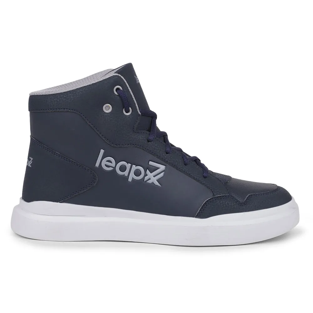 single - strap shoes reinforced - structure - robustness shoes Leap7x Casual Navy Blue Lacing Sneakers VENOUR-1E By Liberty