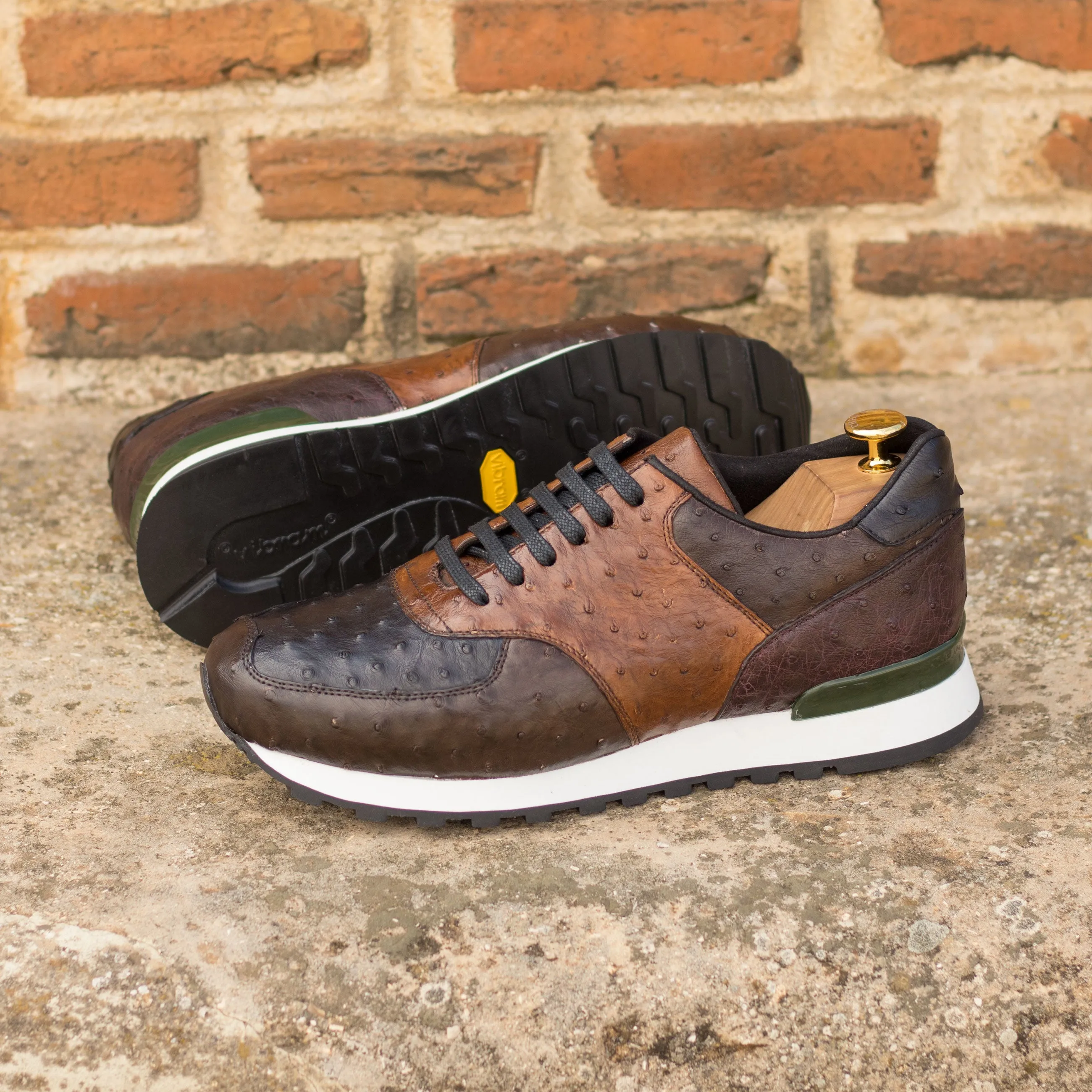 Multi-Colored Ostrich Jogger Sneakers Odor Resistant Technology