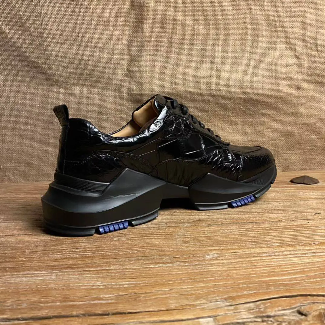 Hope Step Airport Style Crocodile Shoes Crocodile Leather Sneaker Shoes