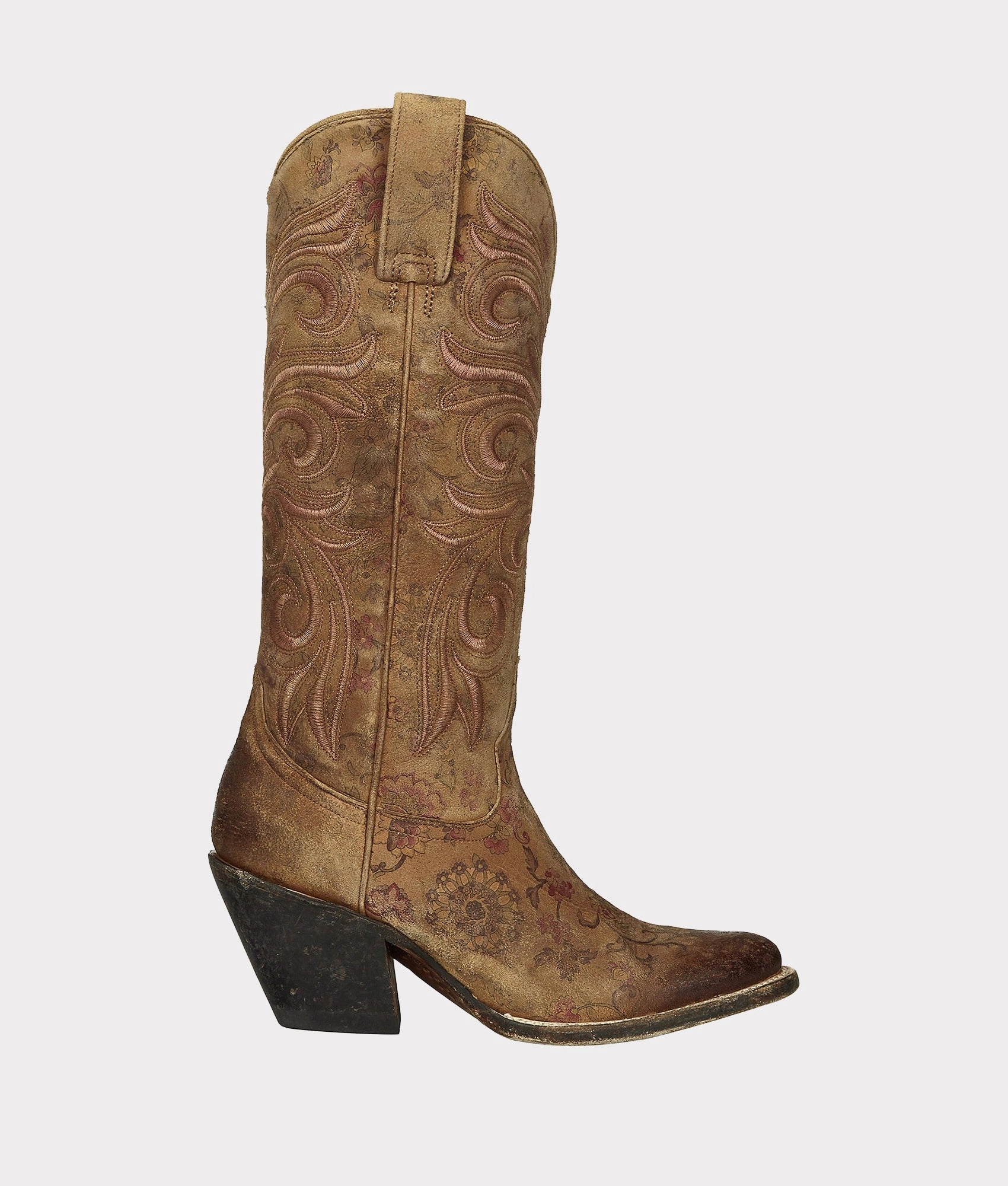 Laurelie :: Tan Floral Cushioned Step Work Commute