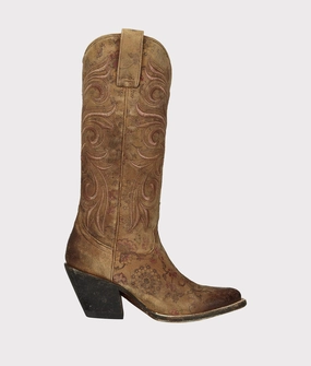 Laurelie :: Tan Floral Cushioned Step Work Commute