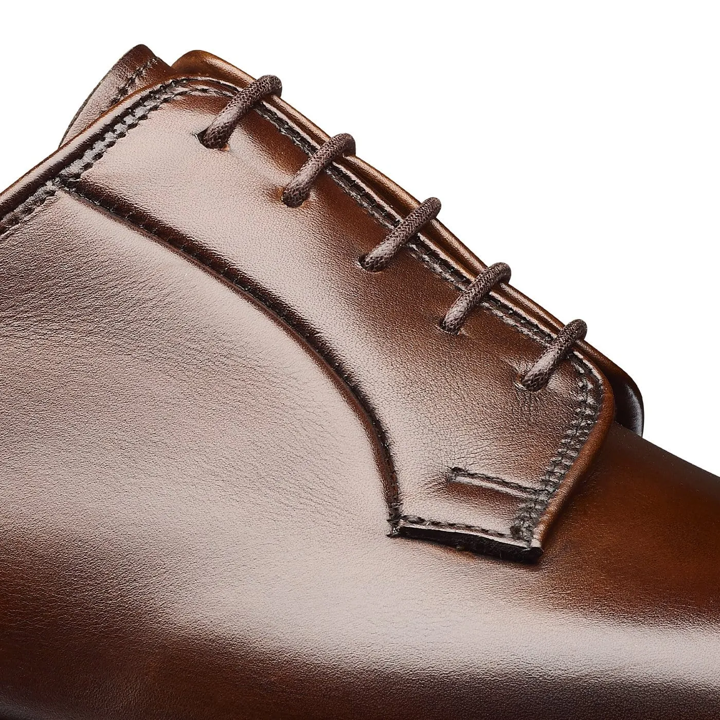 Guard Steps Drawstring Lace Lanark 3 Dark Brown Burnished Calf Seamless Fit