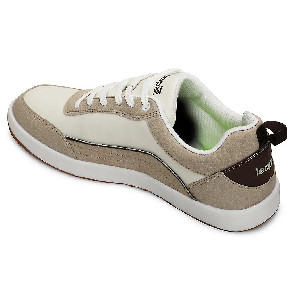 Leap7x Beige Casual Lacing Sneakers For Men CLASTO-2E By Liberty High Top Look