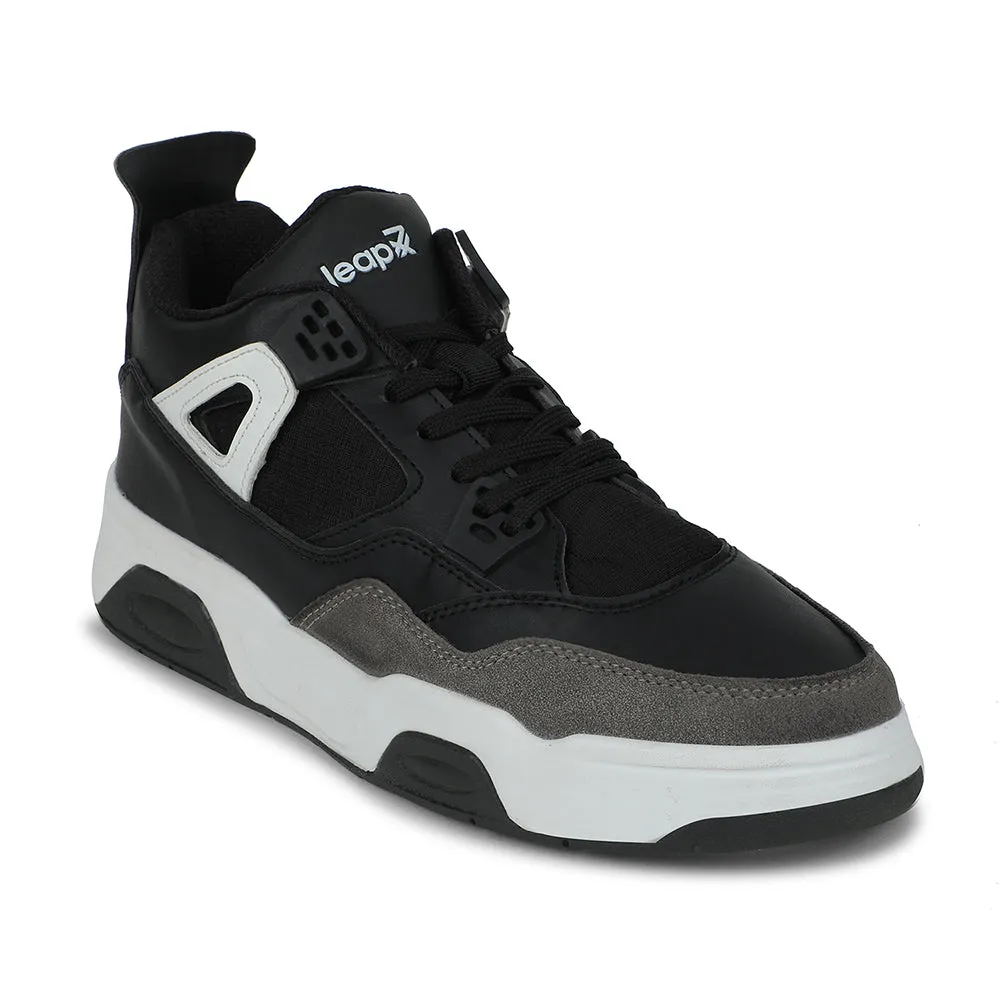 Leap7x Black Casual Sneakers For Men RETRO-02 By Liberty Fashionable Look
