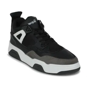 Leap7x Black Casual Sneakers For Men RETRO-02 By Liberty Fashionable Look