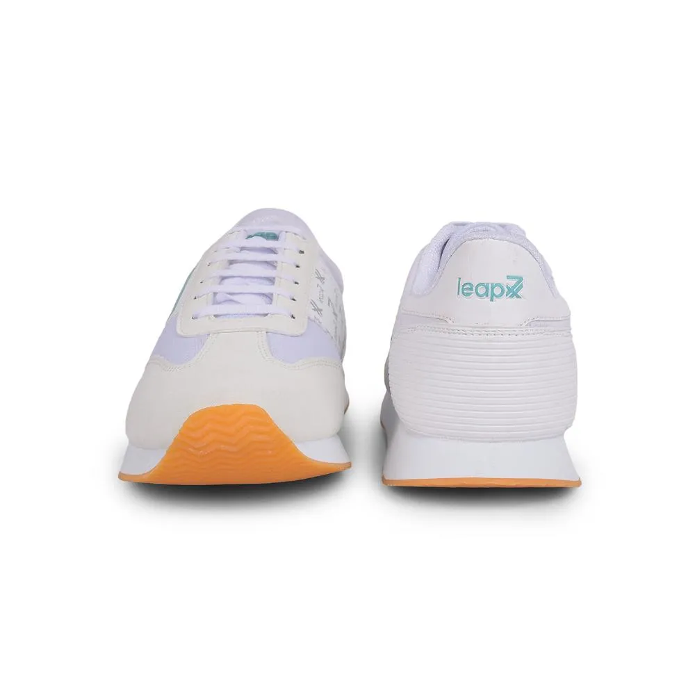 Leap7x Casual White Lacing Sneakers For Men BACKAM-1E By Liberty Compression Molding Gusseted Tongue