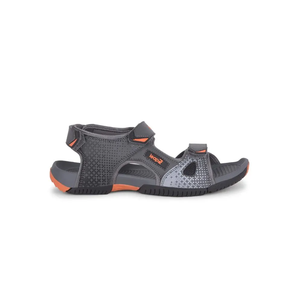 Leap7x Grey Sporty Casual Sandal For Men MONACO By Liberty Metal Shine