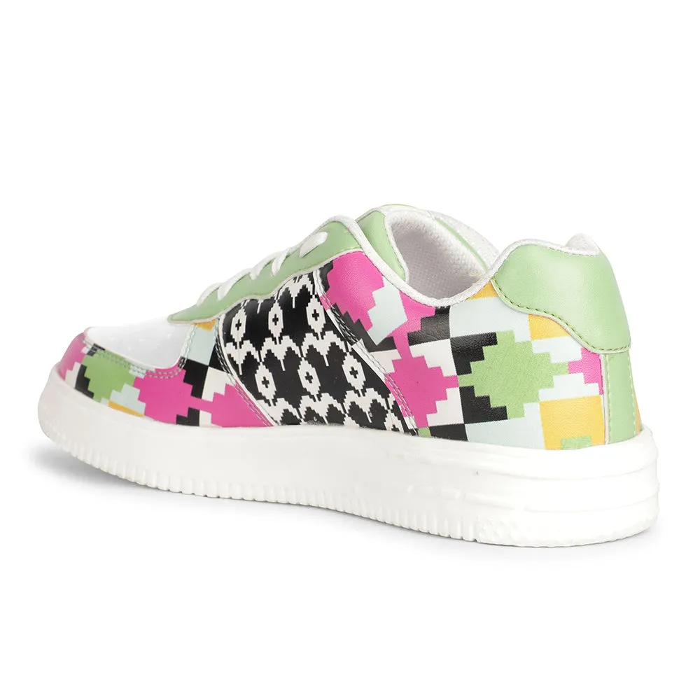 Good elasticity multi - sport - shoes Leap7x Lacing White Himalayan Handloom Printed Casual Sneakers For Men MJH-M02 By Liberty