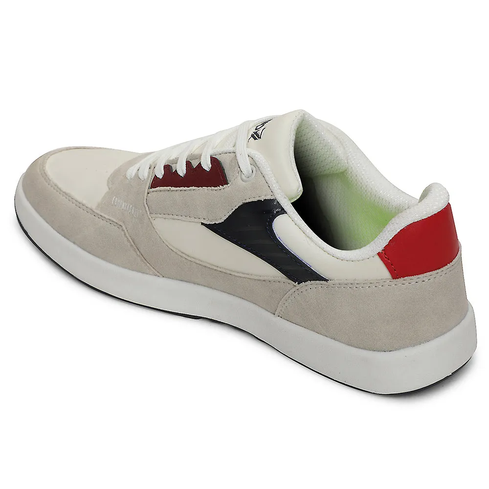 Leap7x Light Grey Casual Lacing Sneakers For Men AMAZER-20E By Liberty simple design Padded Straps