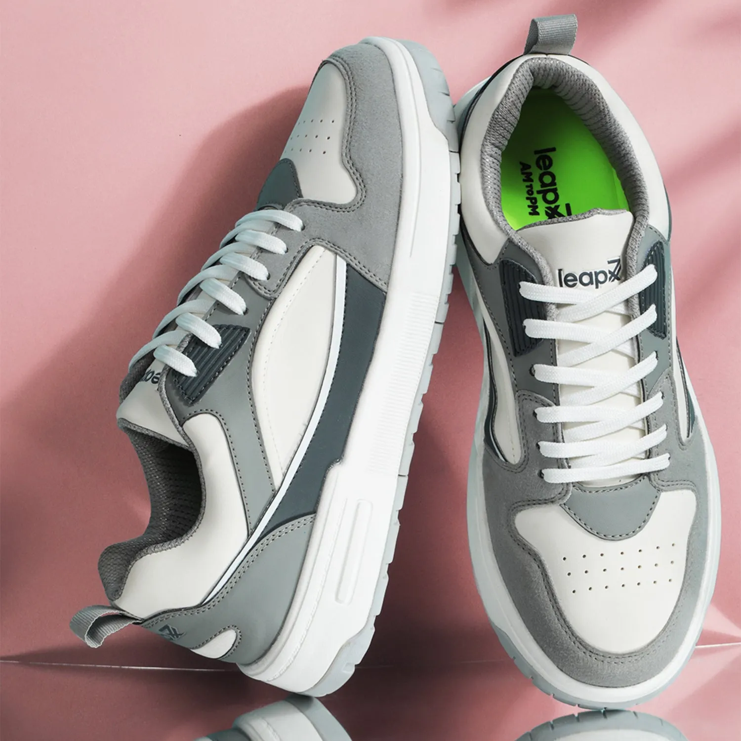 flat - footed Leap7x Light Grey Casual Lacing Sneakers For Men LAPON-1E By Liberty