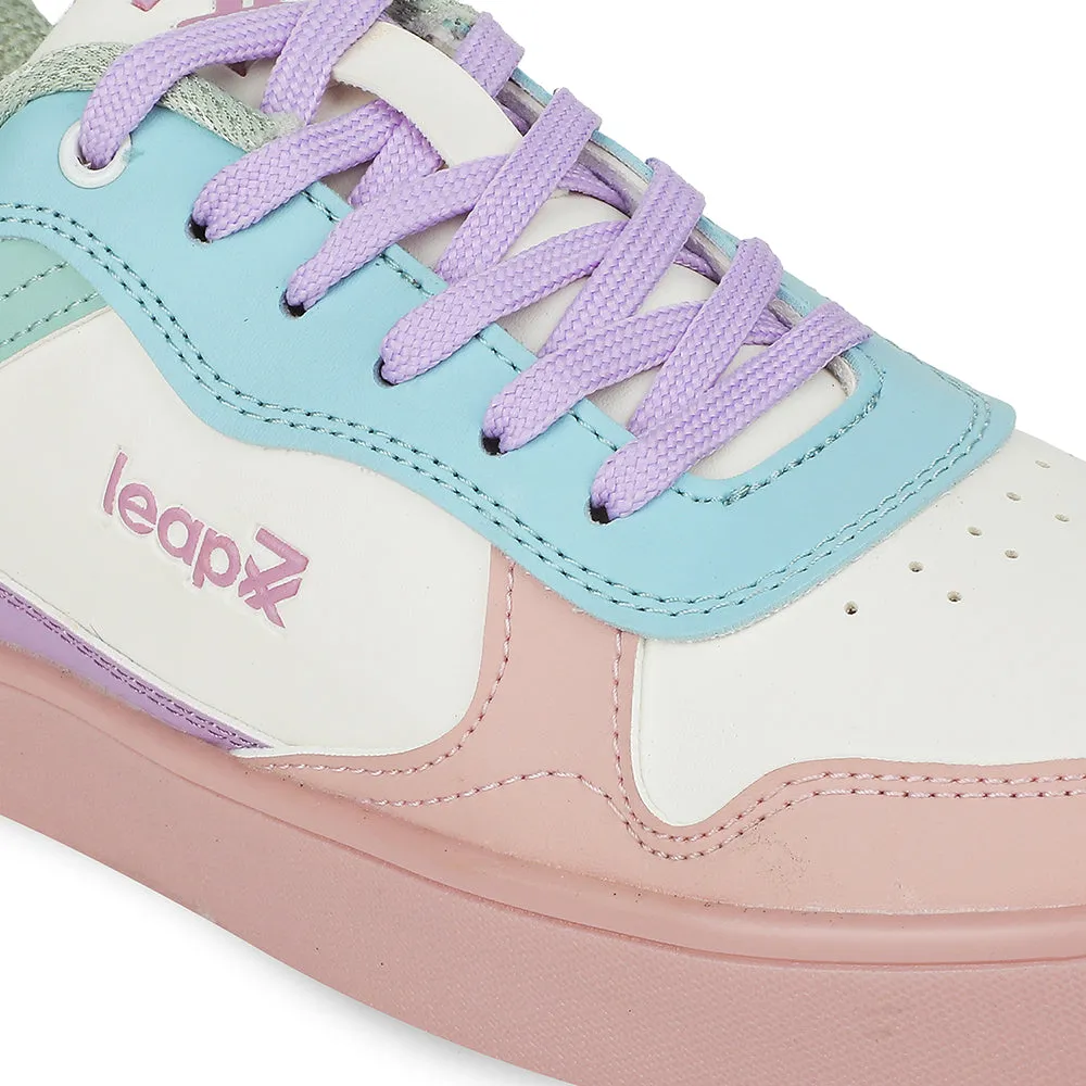 Leap7x Peach Casual Lacing Sneakers For Women ANNA-1 By Liberty stretchy upper shoes Anti Impact