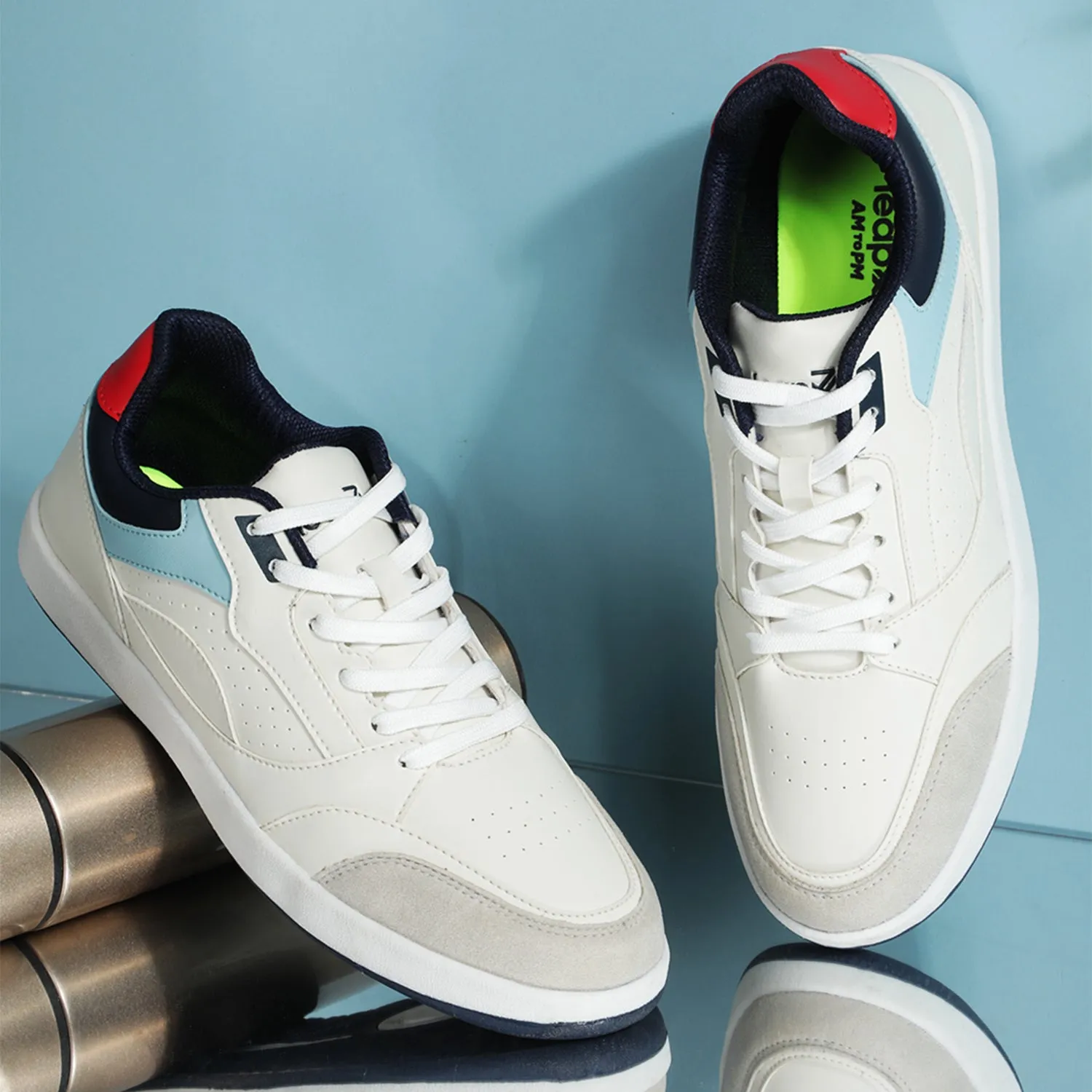 Leap7x Sky Blue Casual Lacing Sneakers For Men CLASTO-1E By Liberty Vibrant sole Easy Sport