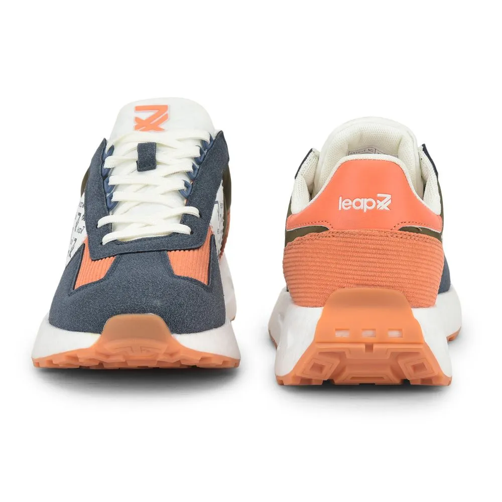 Leap7x Sports Lacing Running Shoes For Men (Blue) XL-TG-01 By Liberty Zip Closure Eco conscious