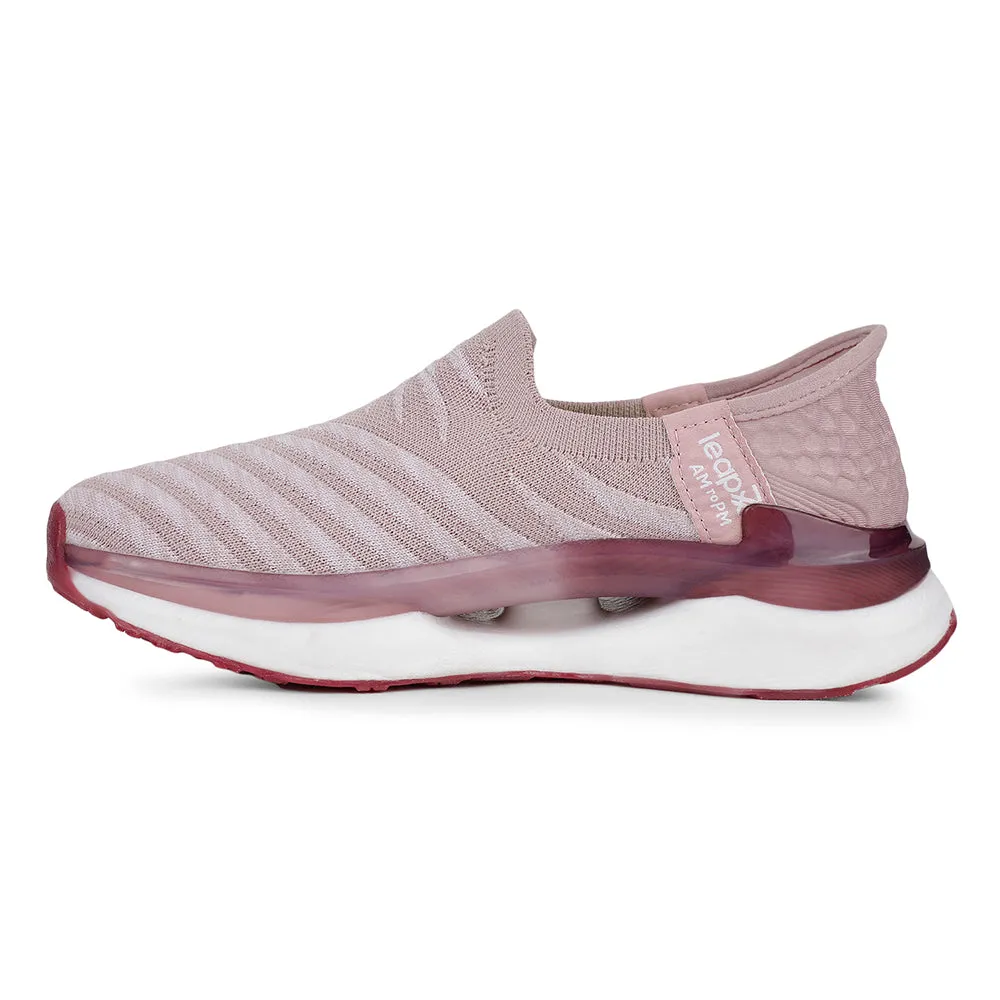 Leap7x Sports Peach Walking Shoes For Women CHELSY-2 By Liberty Stay Light Impact Softness