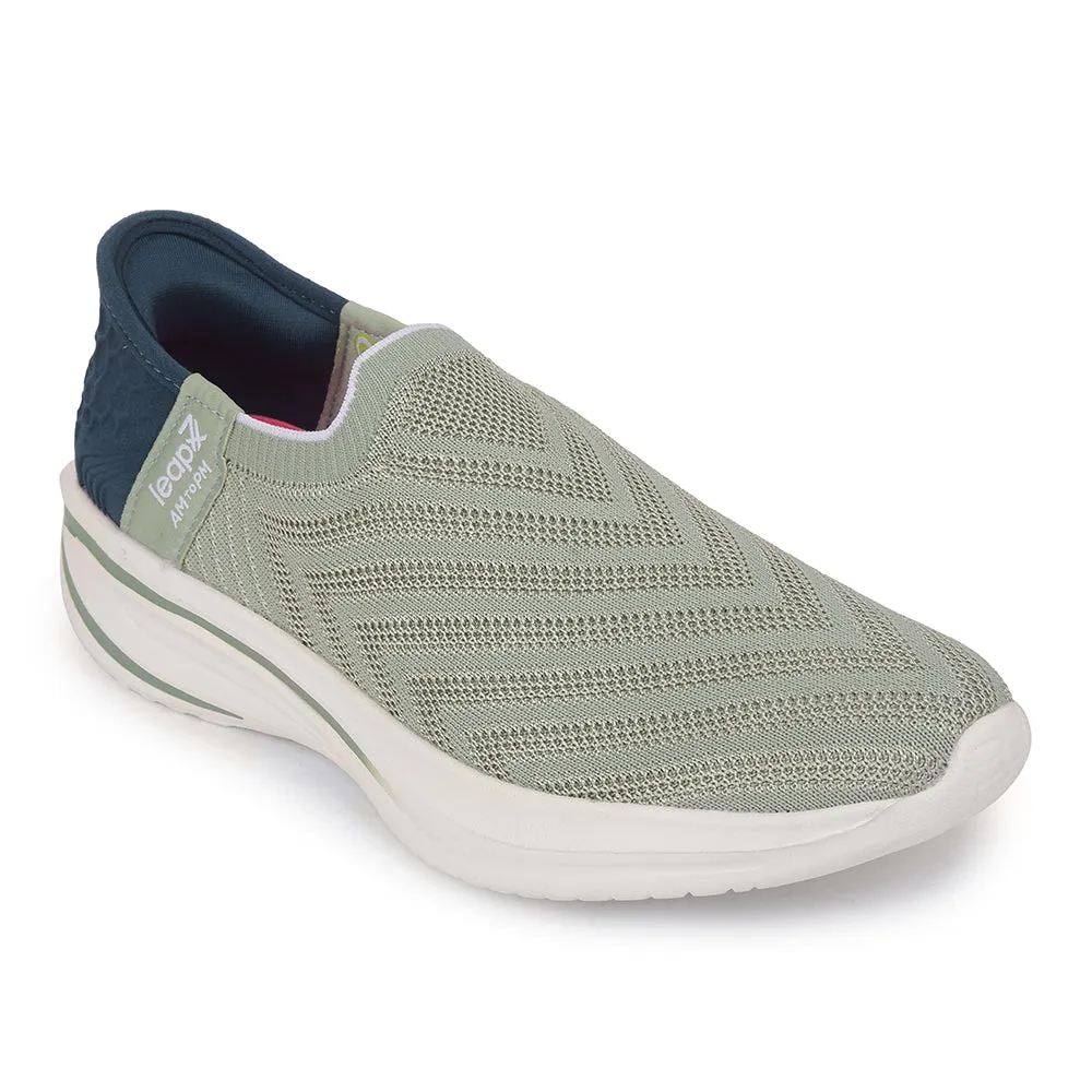 Leap7x Sports Sea Green Walking Shoes For Women EAZY-W6 By Liberty Temperature Regulating Bold Style