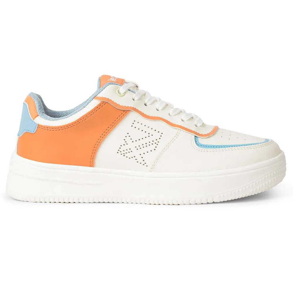 Leap7x White Casual Lacing Sneakers For Women SNOOKIS-L1 By Liberty Unisex Friendly Design Tennis