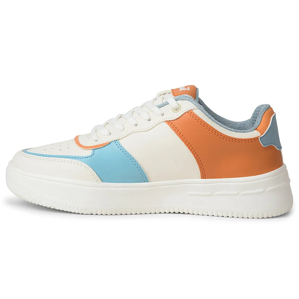 Leap7x White Casual Lacing Sneakers For Women SNOOKIS-L1 By Liberty running in a plateau shoes ground grip