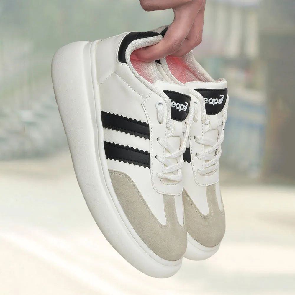 Leap7x White Casual Sneakers For Women BELEXI-1E By Liberty rough - surface proof Supportive Design