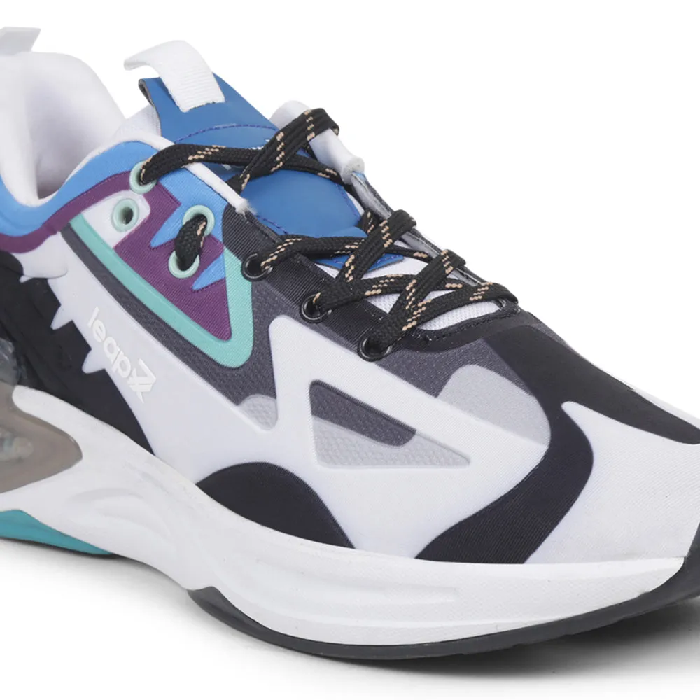 Flexible Lightweight Framework Leap7x White Sports Lacing Running Shoes For Men HANOVER-1 By Liberty