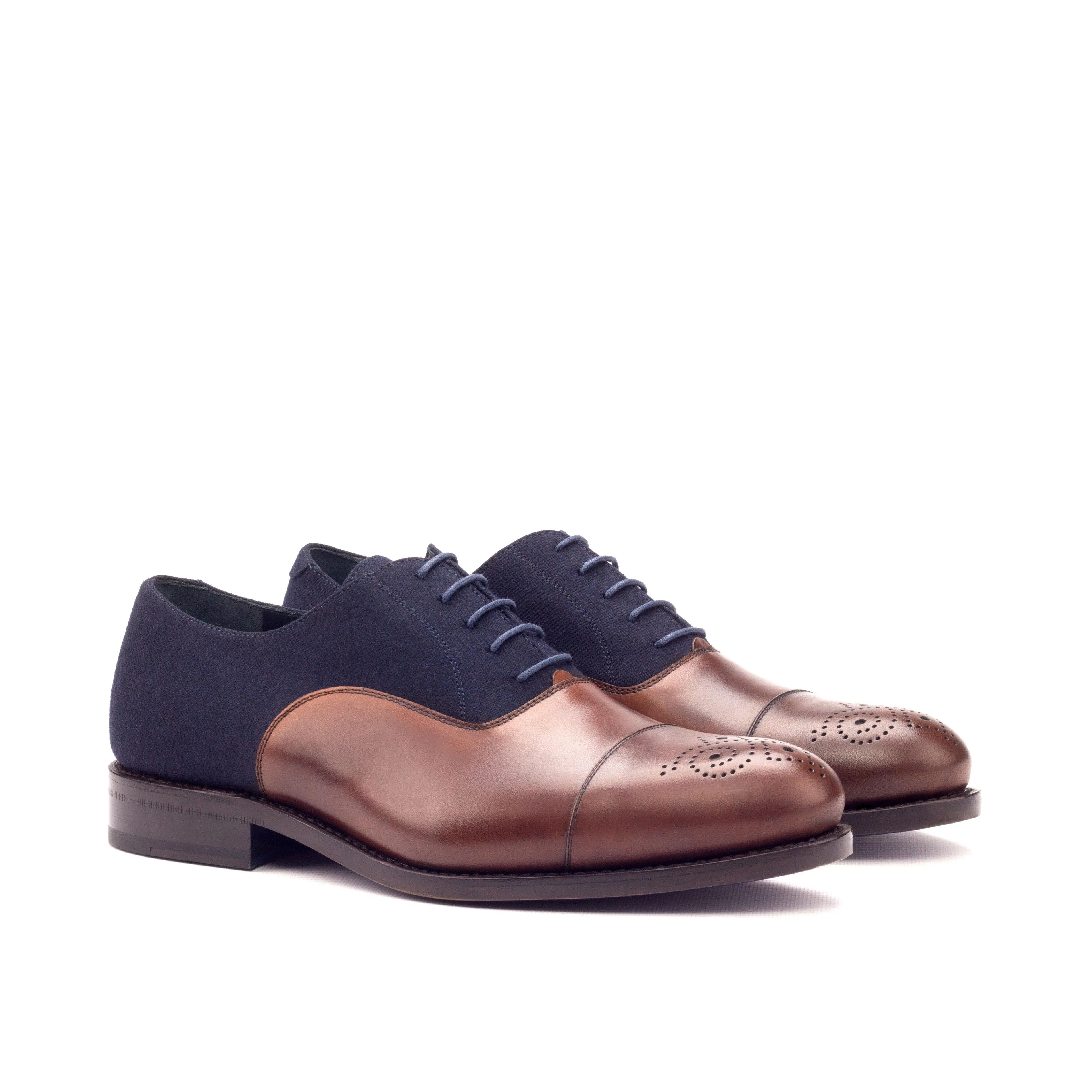 Leather & Flannel Oxford Shoes Steady Support Opulent Mode
