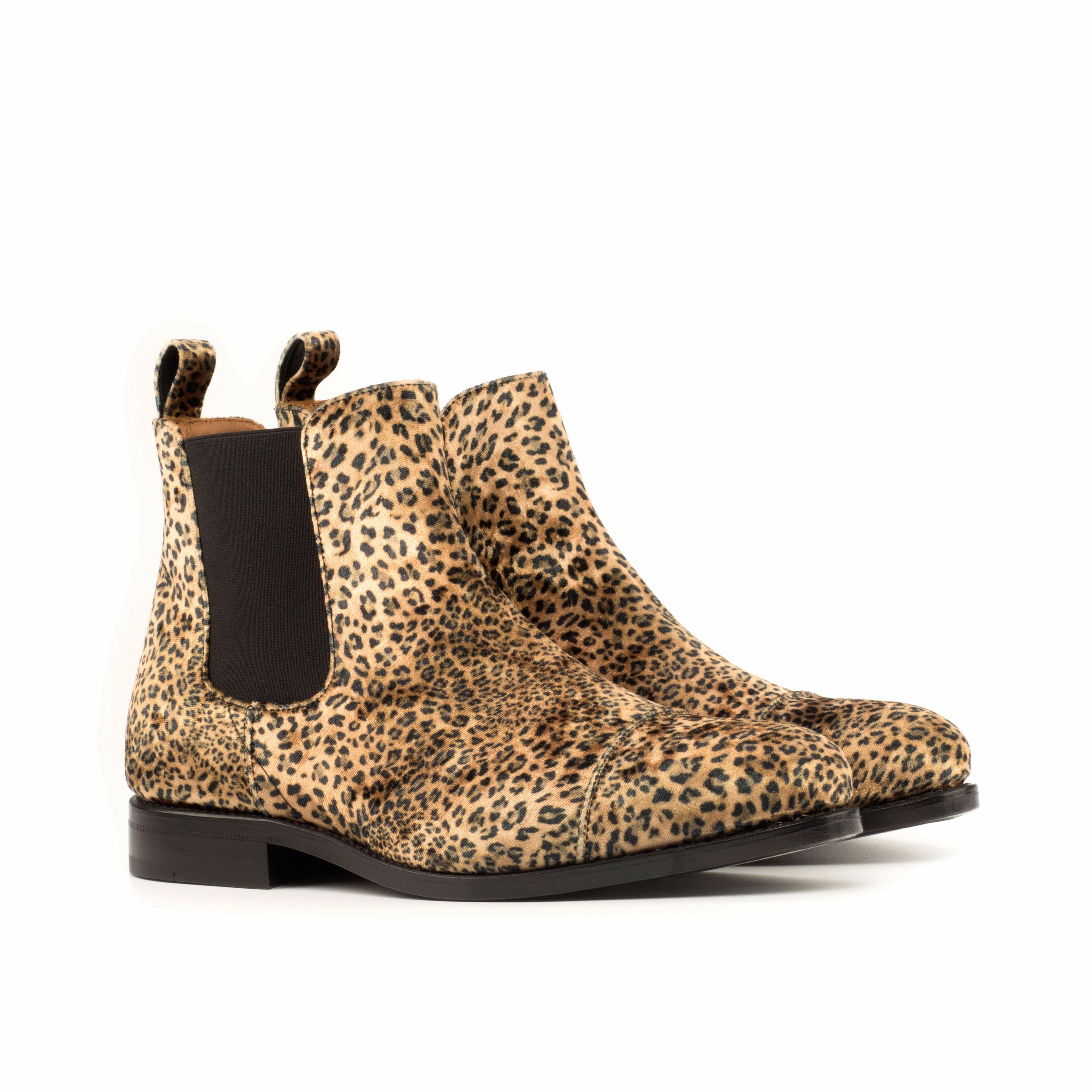 Work Terrain Mountain Side Leopard Fabric Chelsea Boots